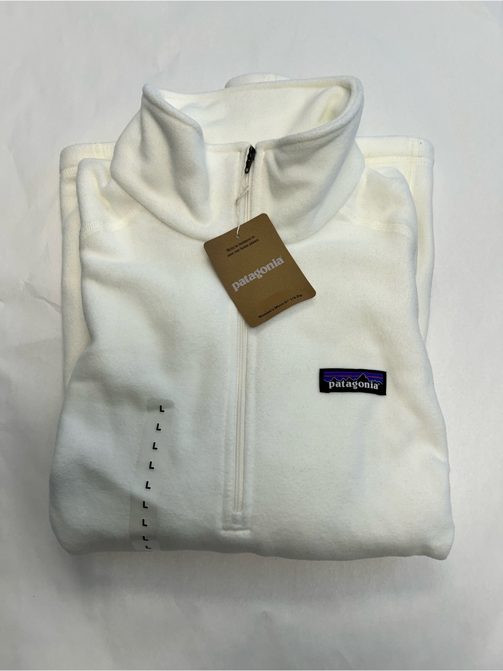 Patagonia White Women's Micro D 1/4-Zip size L